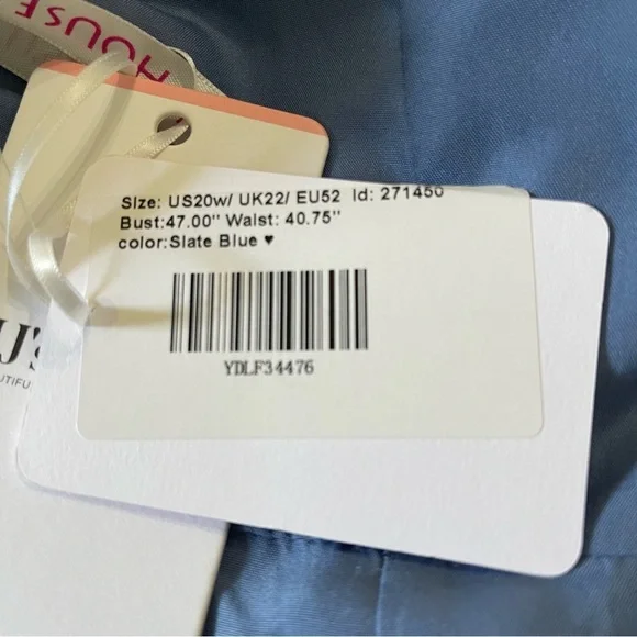 NWT JJ’s House V-nech A-line Chiffon Midi Dress Puff Sleeves Tea-Length 271450 - Picture 7 of 11